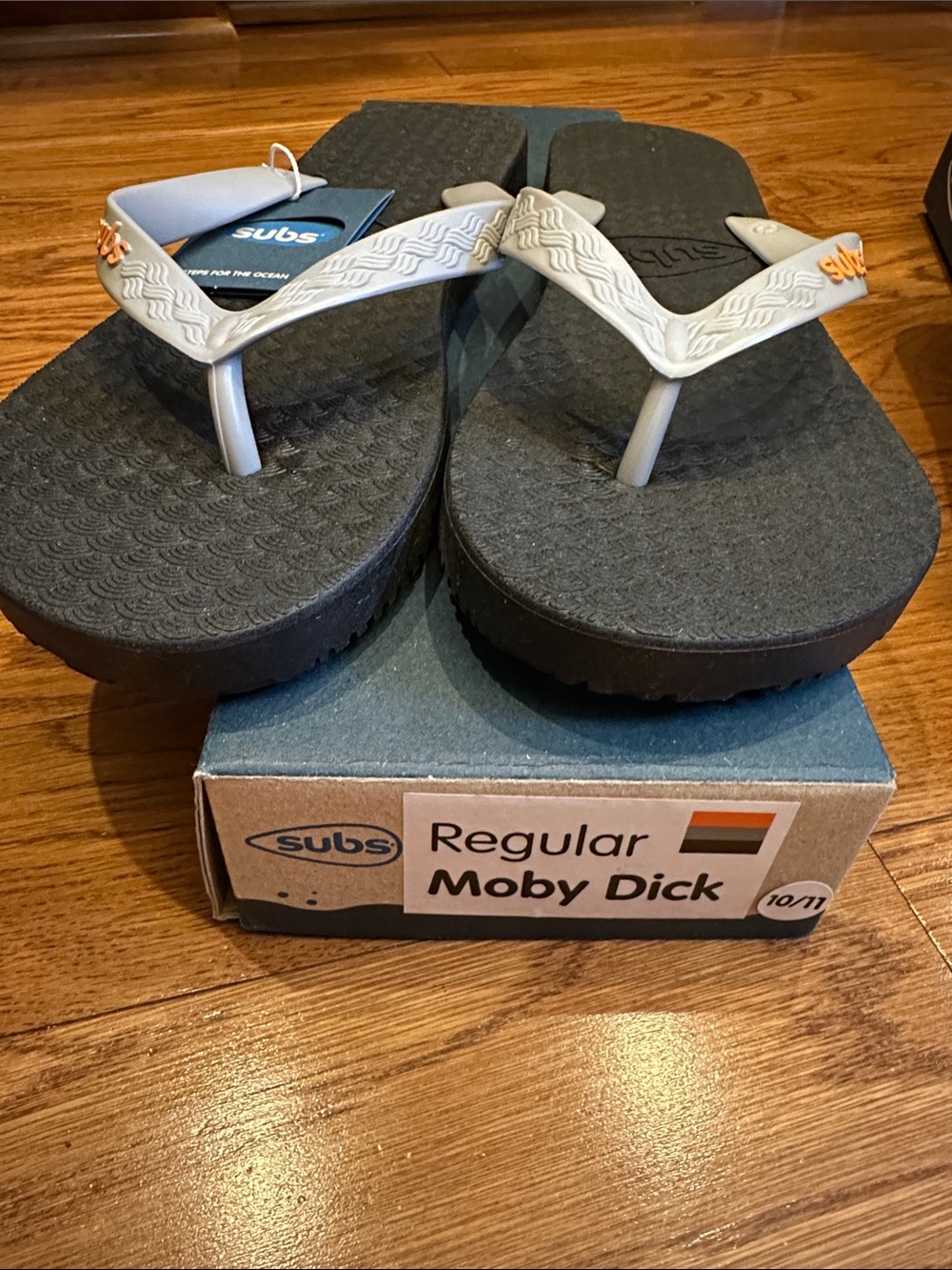 Men’s Gray and Black Subs flip flops
